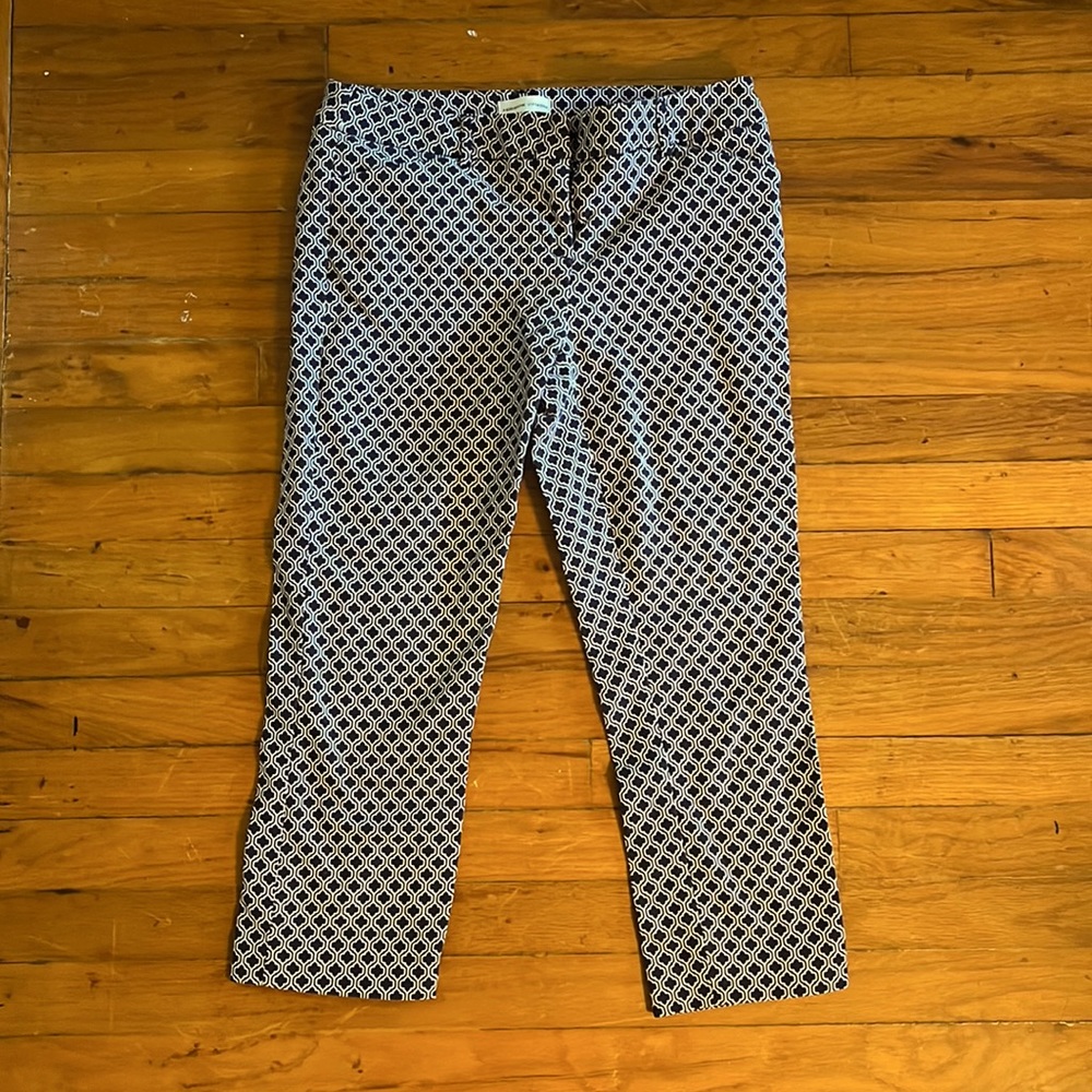 Adrienne Vittadini Navy and White Crop Pants